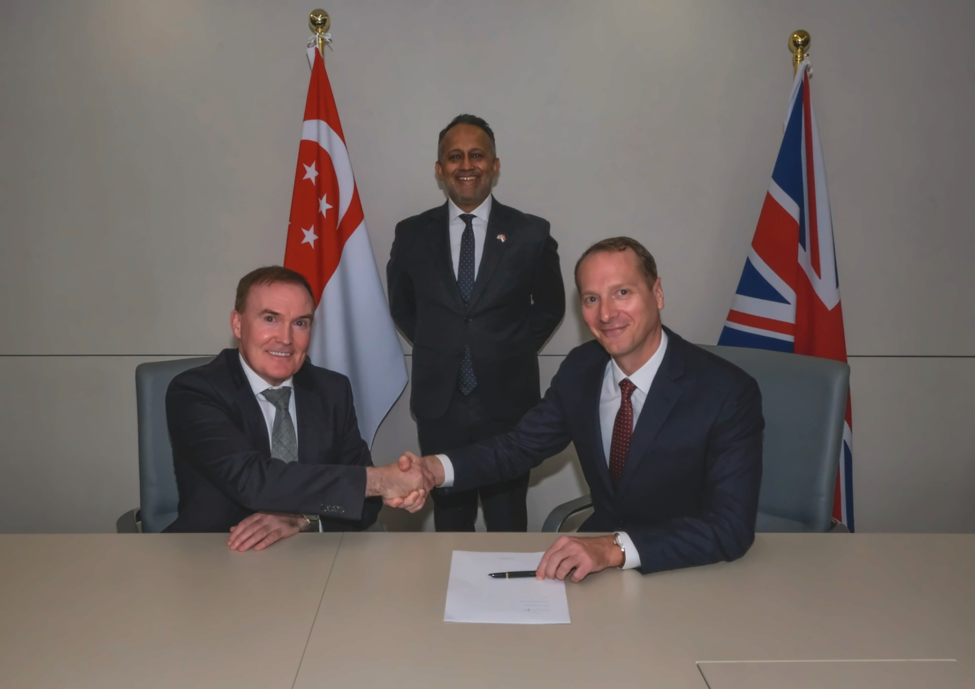 Ediston and 42 Capital Partners sign the partnership agreement at the British High Commission in Singapore